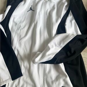 Jordan Men's Black and White zip up jacket